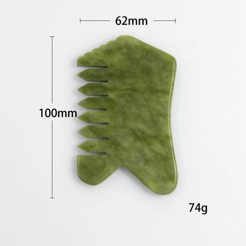 Natural Jade Comb Gua Sha Scraping Massage Tool