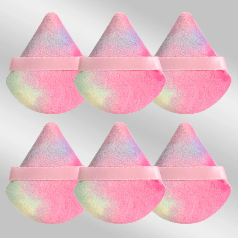 6 Pcs Triangular Makeup Sponge Puffs Soft Skin-Friendly Foundation Blenders for Home or Travel Use