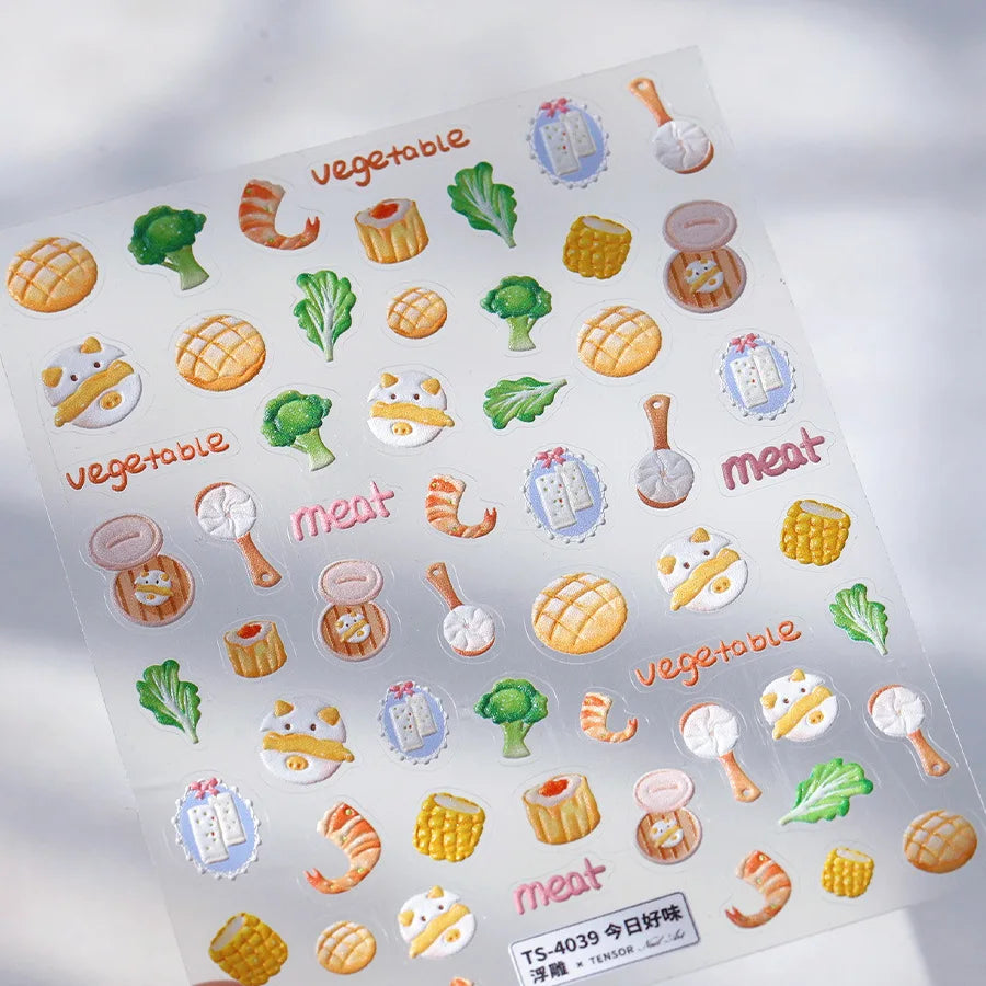 Autumn Maple & Ginkgo 5D Nail Art Stickers – Pumpkins, Ladybugs & Mushrooms