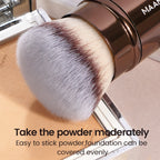 Double-Head Makeup Brush – Soft Fiber Brush for Foundation, Powder, Concealer, Blush & Bronzer Application