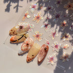Cherry Blossom Gradient Nail Art Stickers – Laser Pink Flower Adhesive Decals