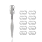 Professional Straight Razor with Rubber Handle – Removable Stainless Steel Blade