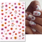 3D Y2K Hibiscus Floral Nail Stickers