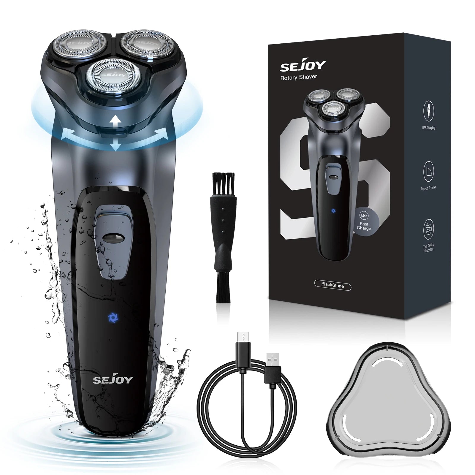 Rechargeable Electric Razor for Men – Portable Rotary Shaver & Beard Trimmer, Ideal Travel Grooming Gift