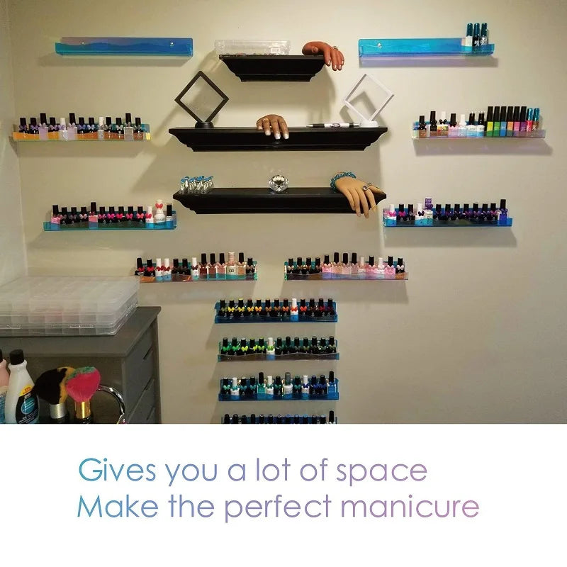 Wall-Mounted Acrylic Display Rack – 2/4pcs for Nail Polish or Vinyl Records