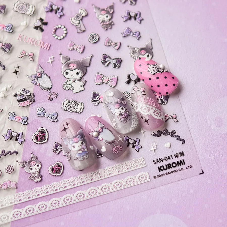 5D Anime Nail Stickers – Hello Kitty, Kuromi & Cinnamoroll