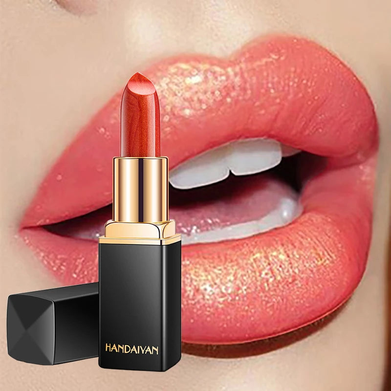 Handaiyan 9-Color Matte & Glitter Velvet Lipstick – Long-Lasting, Waterproof