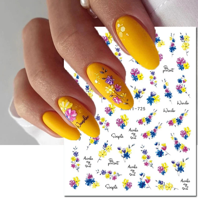 3D Floral & Butterfly Nail Art Stickers