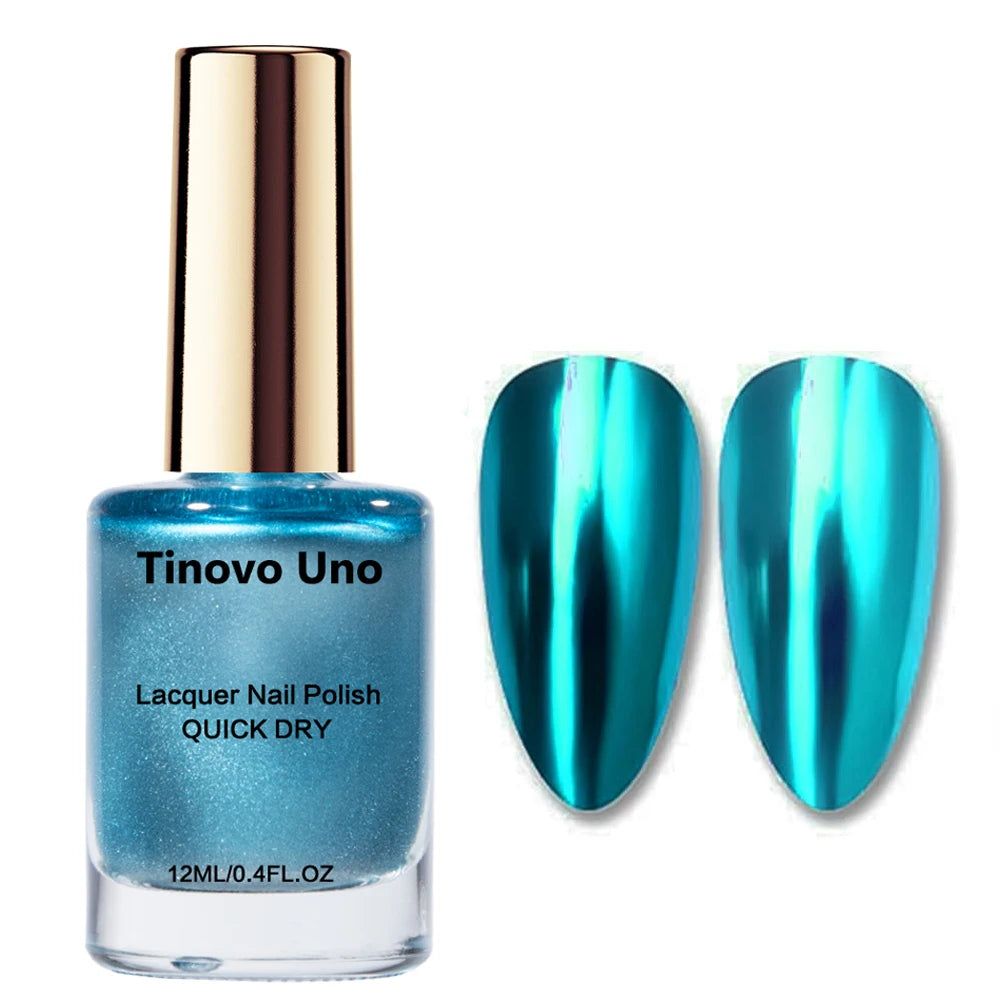 Metallic Blue Mirror Shine Nail Polish – Regular Lacquer for Manicure