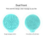 1pc Silicone Long Handle Bath Brush – Double-Sided Exfoliating & Back Massage Shower Brush
