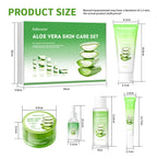 Aloe Vera Skin Care Set – Cleanser, Toner, Serum & Lip Balm (6 pcs) | Deep Hydration & Smooth Skin