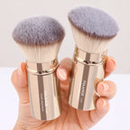 2PCS Retractable Kabuki Makeup Brushes – Flat & Angled Brushes for Foundation, Powder, Blush, Bronzer & Concealer