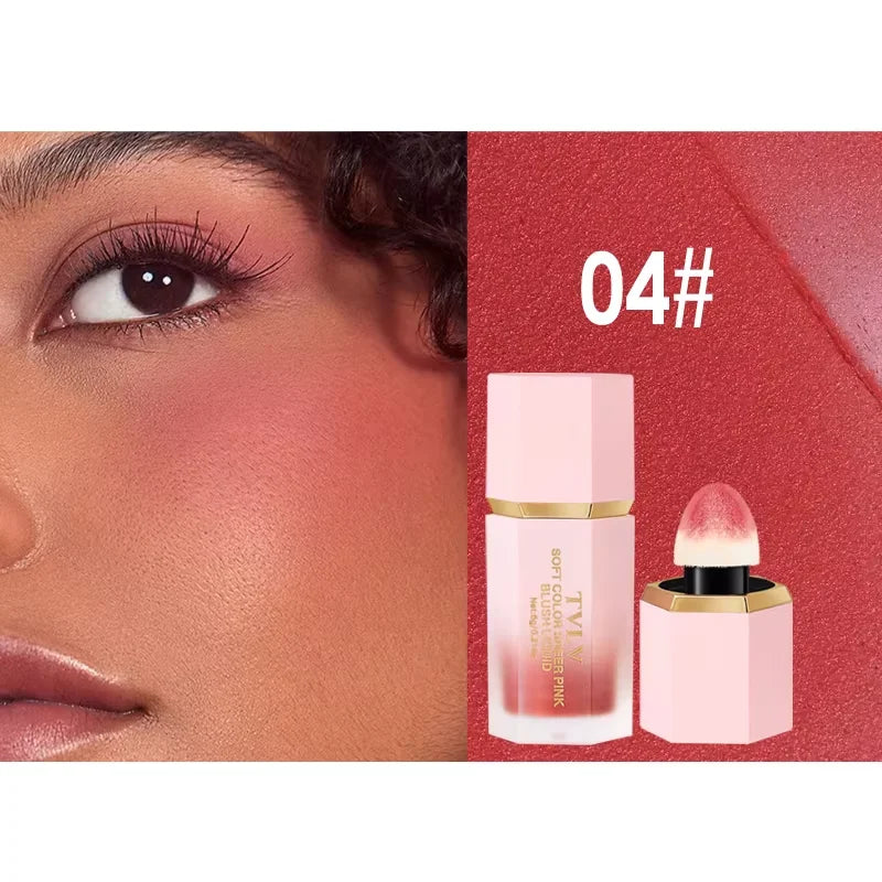 3-Color Matte Waterproof Powder Blusher with Sponge Brush