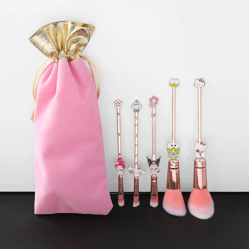 Luxury 5pcs Hello Kitty & Friends Makeup Brush Set – Kawaii Cosplay Collection