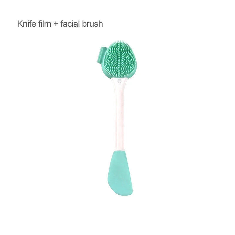 2-in-1 Silicone Facial Cleansing Brush – Mud Mask Remover & Makeup Scraper Tool