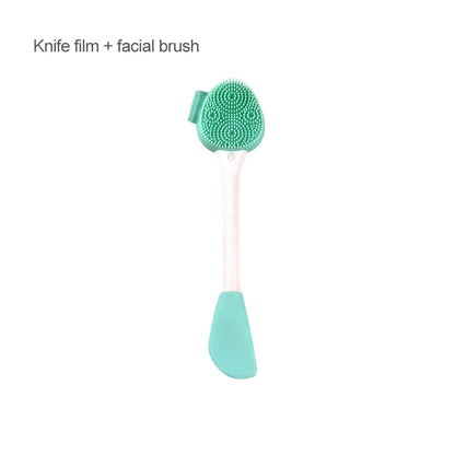 2-in-1 Silicone Facial Cleansing Brush – Mud Mask Remover & Makeup Scraper Tool