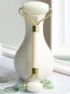 Double-Headed White Jade Facial Roller – Natural Stone Massage Tool