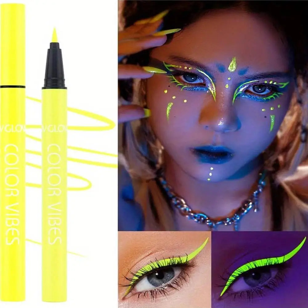 8-Color UV Glow Neon Liquid Eyeliner Set – Matte, Waterproof & Smudge-Proof High-Pigment Eye Makeup Pens