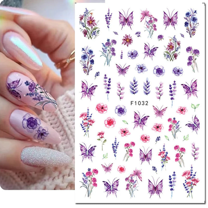 3D Floral & Butterfly Nail Art Stickers