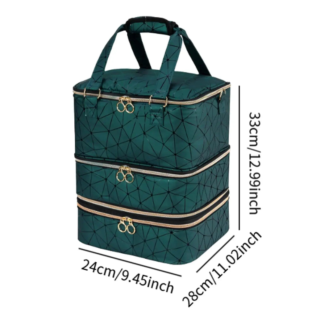 3-Layer Nail Polish Organizer Bag – Holds 84 Bottles