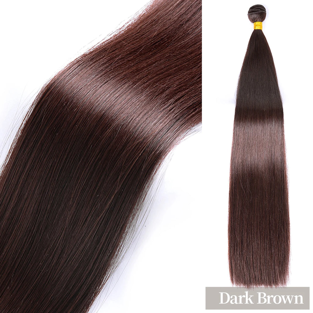 24" Straight Synthetic Hair Bundles – Ombre Blonde Extensions