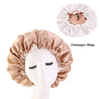 New Women’s Reversible Double Layer Satin Bonnet for Curly Hair – Adjustable Elastic Sleep Cap Night Haircare Hat