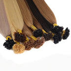 BHF Straight Flat Tip Human Hair Extensions – 1g/Strand, Keratin Fusion, Blonde & Brown