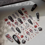 3D Halloween Nail Stickers – Laser Ghost, Spider & Pumpkin Decals