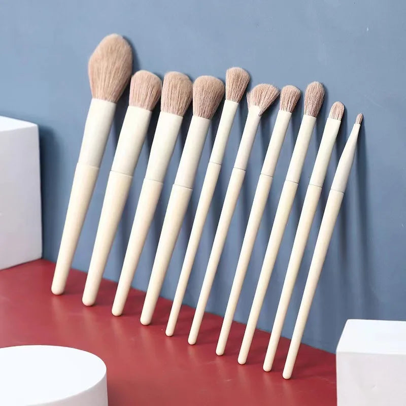 10PCS Makeup Brush Set – Foundation, Blush, Eyeshadow, Eyebrow, Contour & Lip Beauty Tools