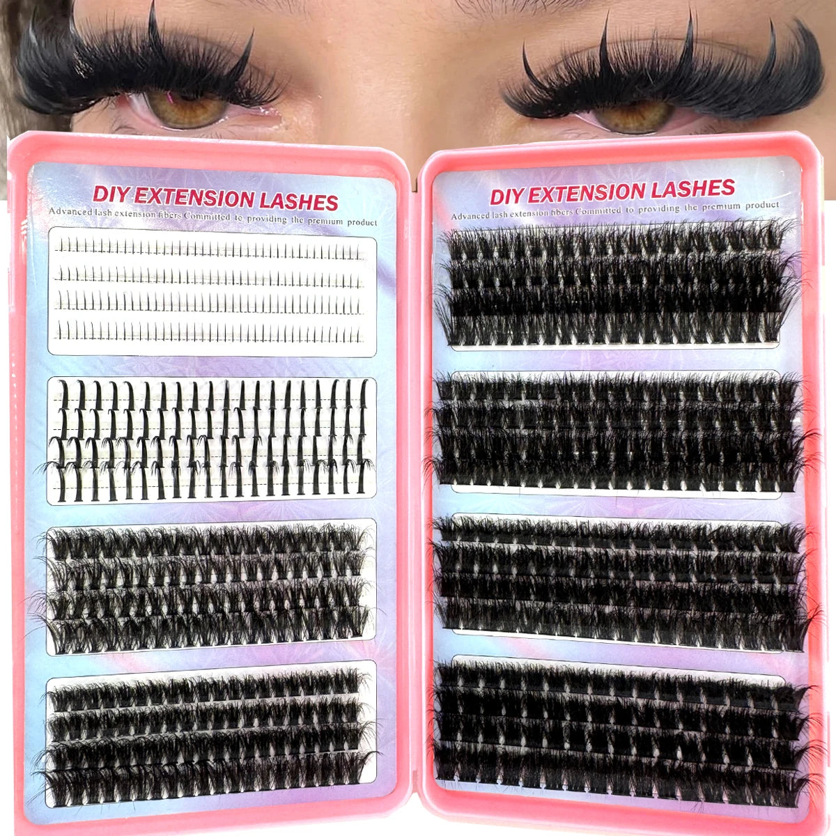 Spiky Individual Lash Clusters – Manga Style Bottom & Top Eyelash Extensions