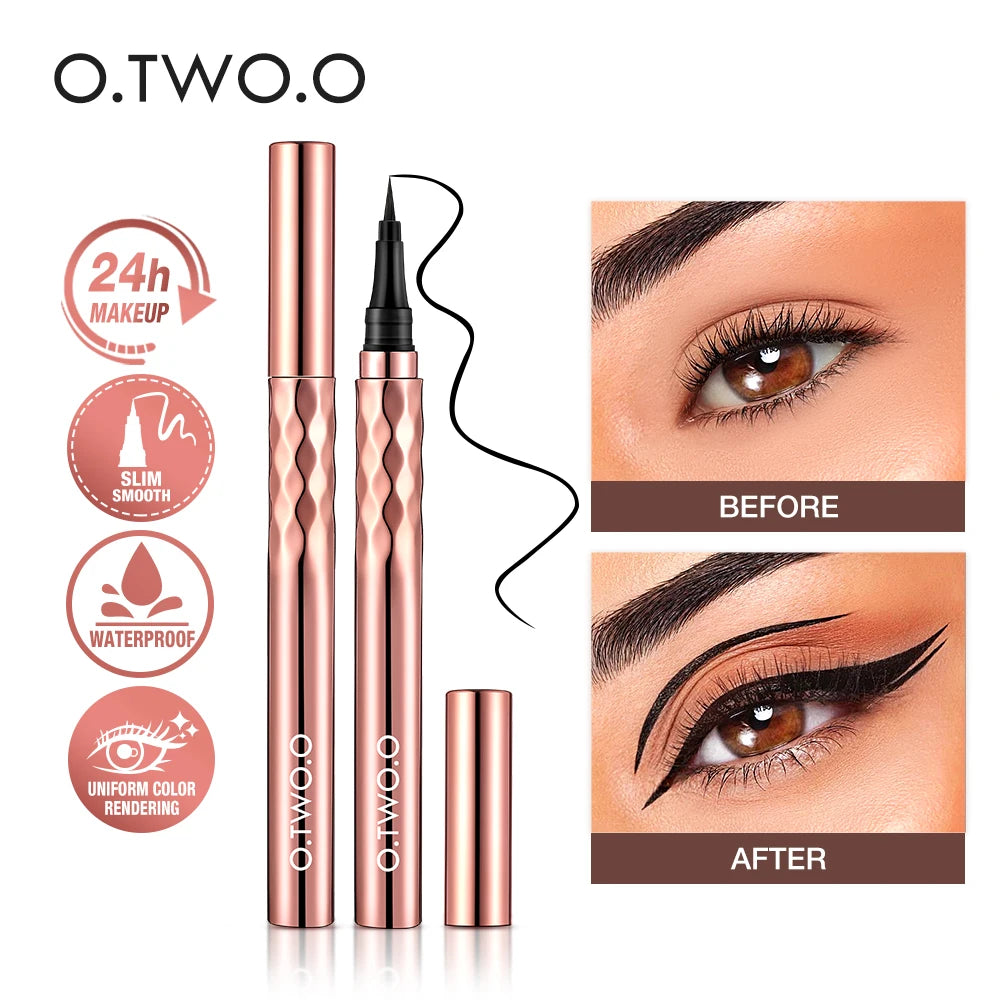 Ultra-Fine Waterproof Liquid Eyeliner Pencil – 12-Hour Smudge-Proof, Quick-Dry Black Liner for Precision Wings & Arrows