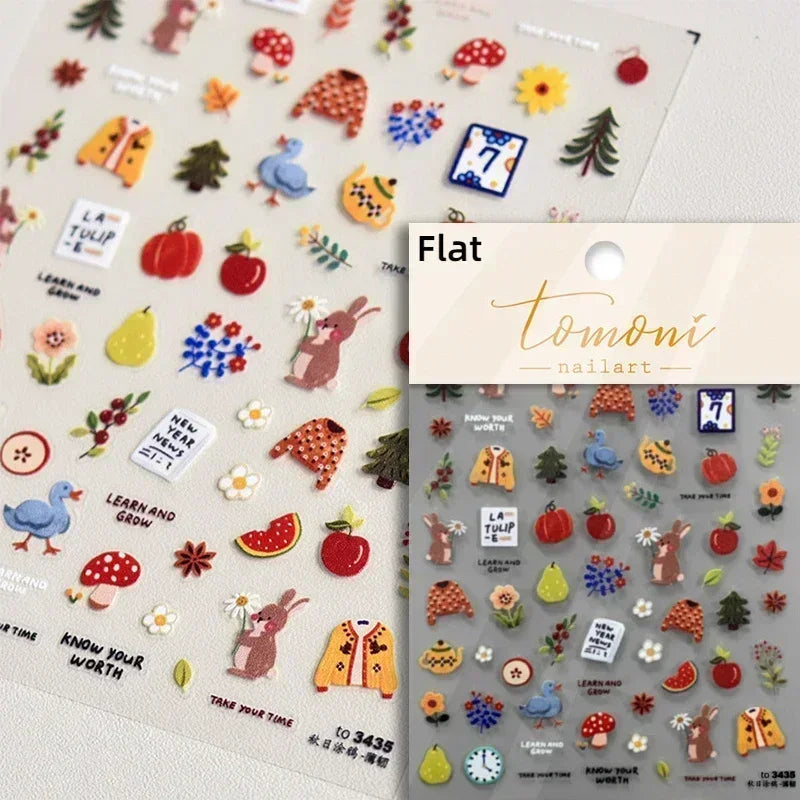 Sunflower & Autumn Harvest Nail Art Stickers