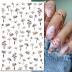 3D Y2K Hibiscus Floral Nail Stickers