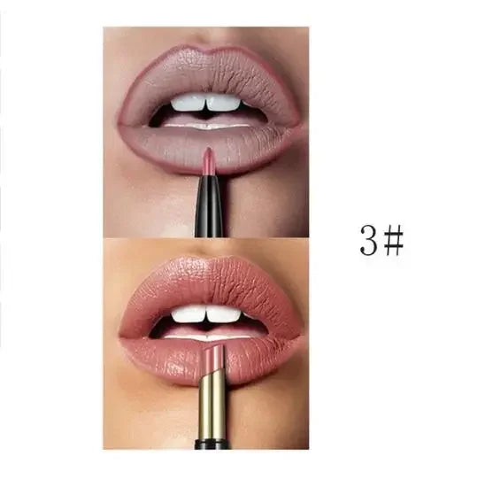 Pudaier 16-Color Double-Ended Lipstick & Lip Pencil | Waterproof, Long-Lasting, Half-Matte