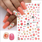 3D Butterfly & Flower Nail Art Stickers – Blue & Purple Decals for Manicure