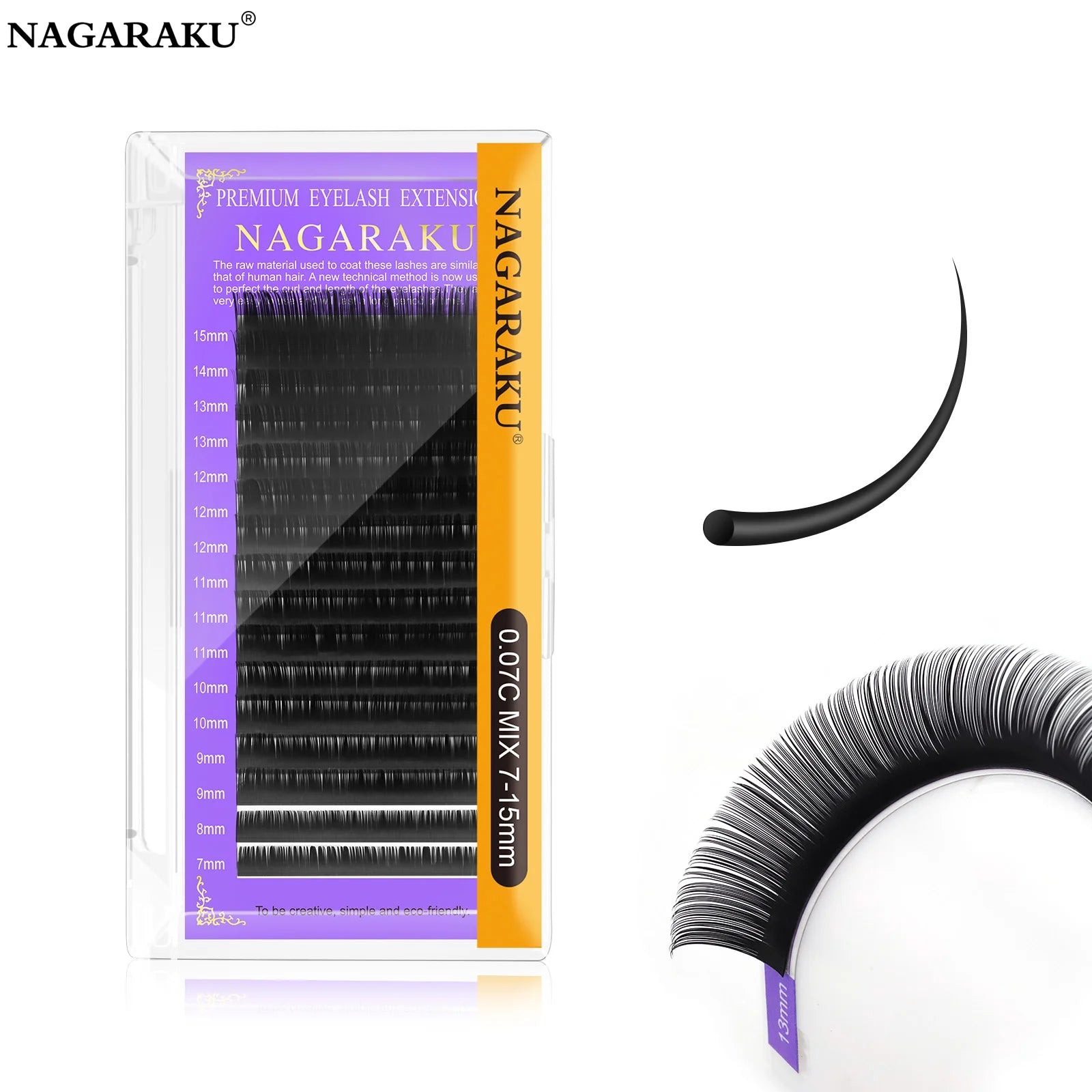 NAGARAKU Premium Individual Eyelashes – Black Matte, Natural & Soft