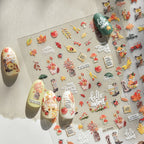 Autumn Maple & Ginkgo 5D Nail Art Stickers – Pumpkins, Ladybugs & Mushrooms