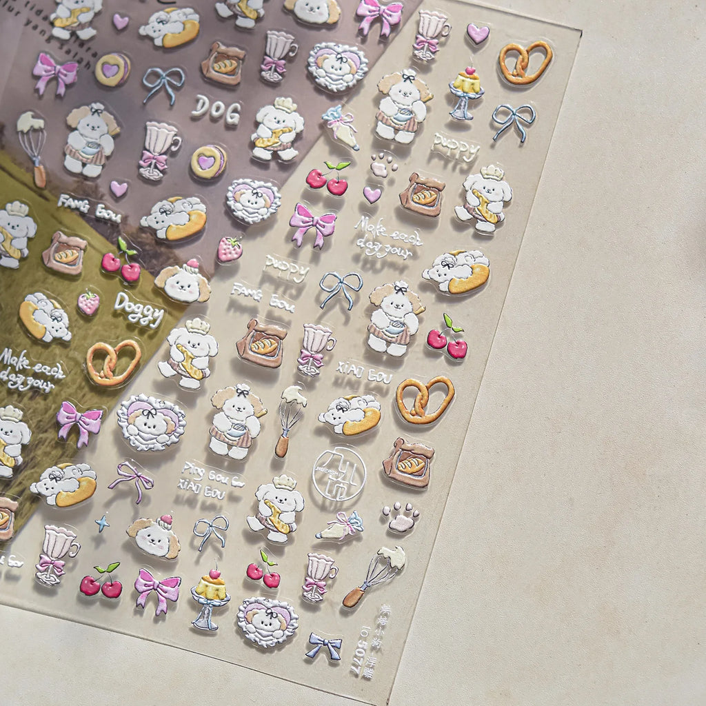 Autumn Maple & Ginkgo 5D Nail Art Stickers – Pumpkins, Ladybugs & Mushrooms