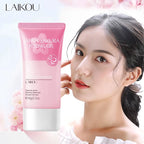 LAIKOU Sakura Moisturizing Facial Cleanser & Peeling Gel – Deep Cleanse & Exfoliate