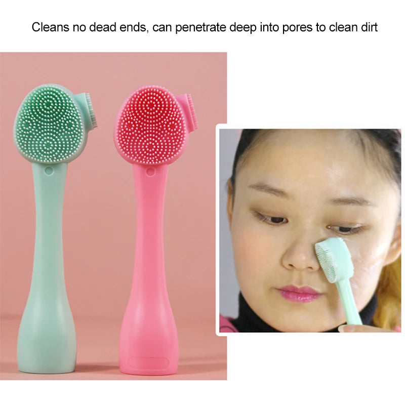 2-in-1 Silicone Facial Cleansing Brush – Mud Mask Remover & Makeup Scraper Tool