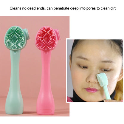 2-in-1 Silicone Facial Cleansing Brush – Mud Mask Remover & Makeup Scraper Tool