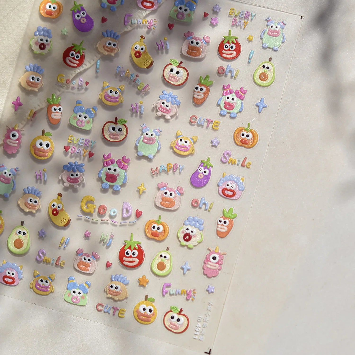 Autumn Maple & Ginkgo 5D Nail Art Stickers – Pumpkins, Ladybugs & Mushrooms