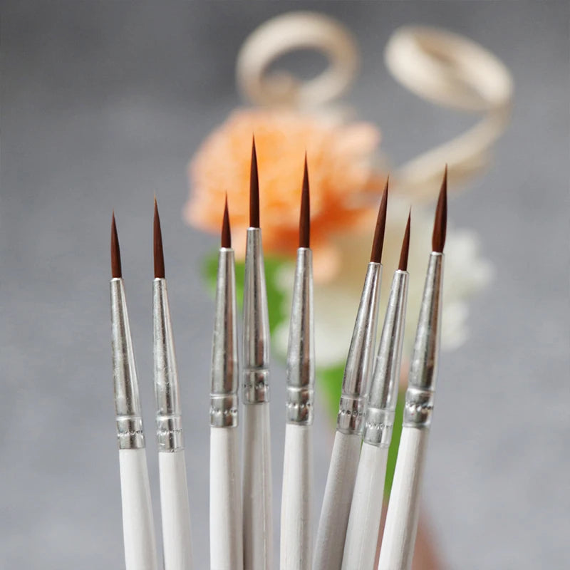 10pcs Paint Brushes Set YS001 – Thin Hook Line Nylon Brushes for Acrylic Painting & Art Supplies