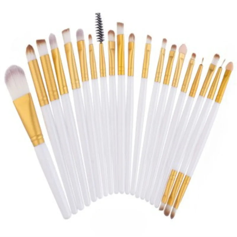 20-Piece Eye Brush Set – Complete Eyeshadow & Eyeliner Tools, Neutral Design