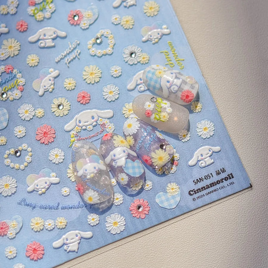 5D Anime Nail Stickers – Hello Kitty, Kuromi & Cinnamoroll