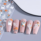 2-Pack Halloween 3D Nail Art Stickers – Self-Adhesive DIY Manicure Decals
