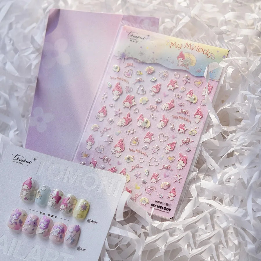 5D Anime Nail Stickers – Hello Kitty, Kuromi & Cinnamoroll