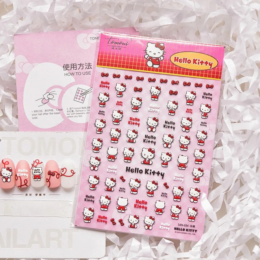 5D Anime Nail Stickers – Hello Kitty, Kuromi & Cinnamoroll