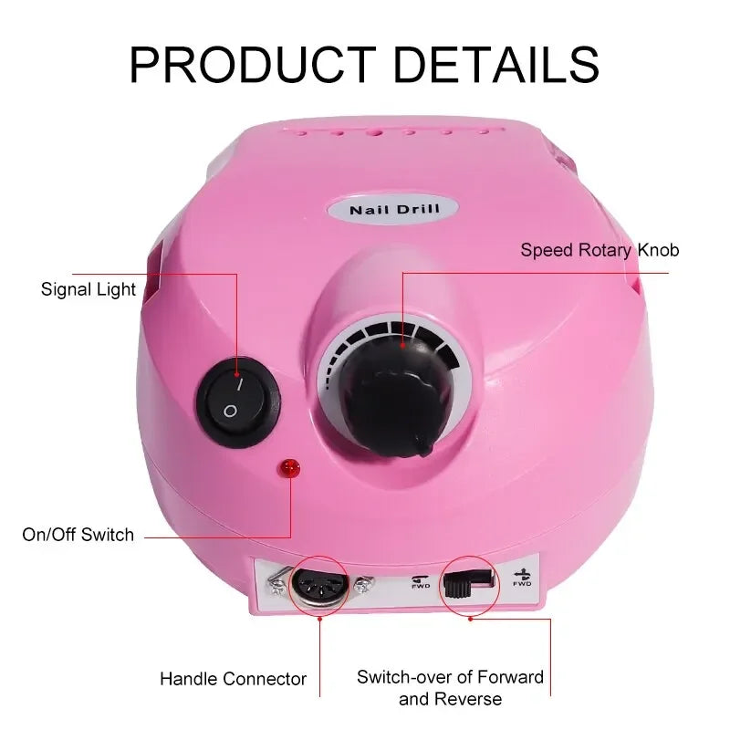 35000 RPM Professional Electric Nail Drill Kit – Portable Manicure & Pedicure Machine with Drill Bits & Nail Files