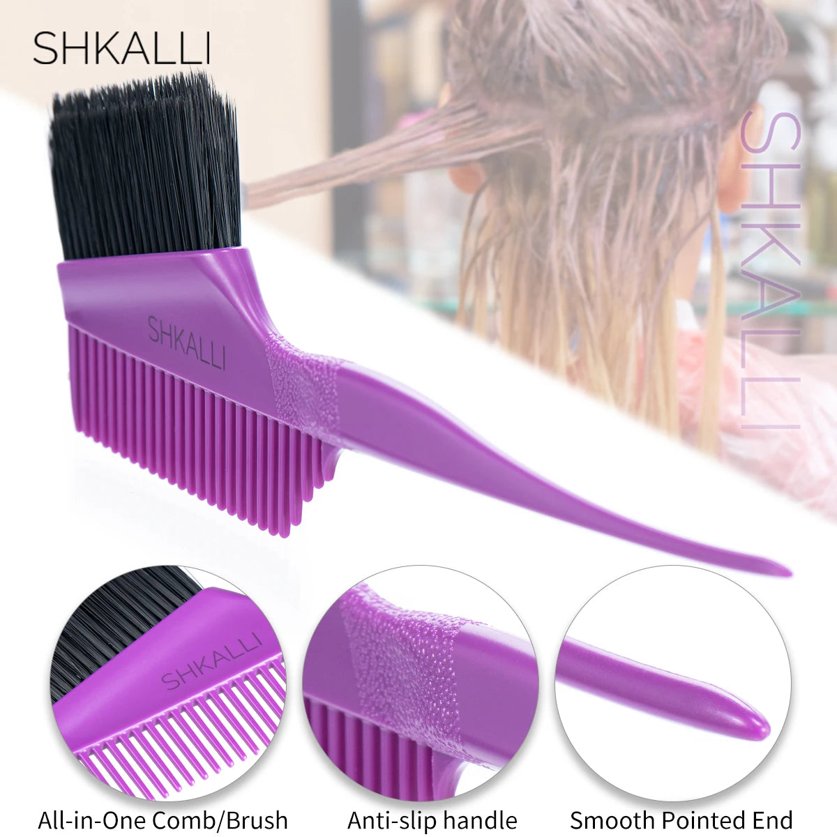 Professional Hair Color Comb & Brush – Ergonomic Hybrid Design for Bleaching, Highlights & Salon or Home Use